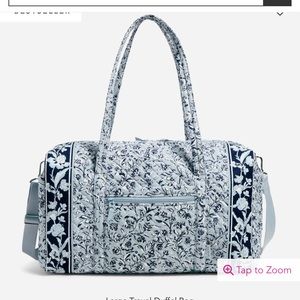 NWT Vera Bradley Large Travel Duffel in Perennials Gray